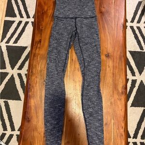 Lululemon Black and Gray Knit Leggings